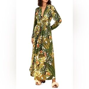 Farm Rio Maxi Dress in Paradise Forest Animal Floral Print Medium NWT MSRP $200